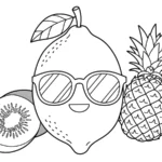 coloriage Citron pour enfants a imprimer gratuit
