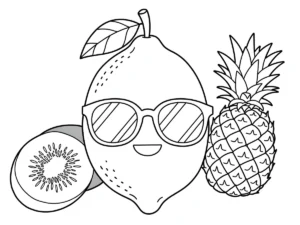 coloriage Citron pour enfants a imprimer gratuit