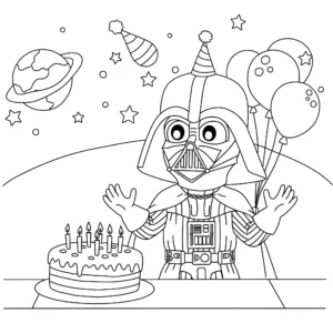 coloriage Dark Vador à imprimer pdf gratuit