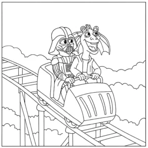 coloriage Dark Vador educatif pour enfant