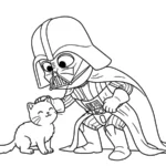 coloriage Dark Vador pour enfant de 4 ans