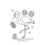 coloriage Flamant Rose à imprimer gratuitement pdf