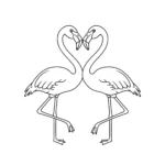 coloriage Flamants Roses en Duo Cœur à imprimer pour enfant de 10 ans