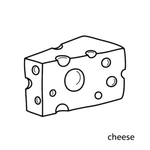 coloriage Fromage à imprimer pour enfant de 6 ans