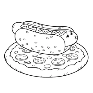 coloriage Hot Dog à imprimer pour enfants