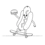 coloriage Hot Dog a colorier en ligne