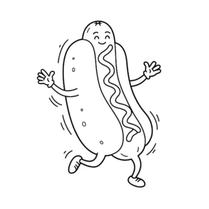 coloriage Hot Dog a colorier en ligne gratuitement