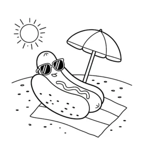 coloriage Hot Dog pour primaire