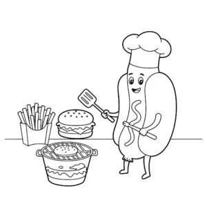 coloriage Hot Dog pour enfant de 10 ans