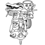 coloriage Italian Brainrot pour enfant de 3 ans