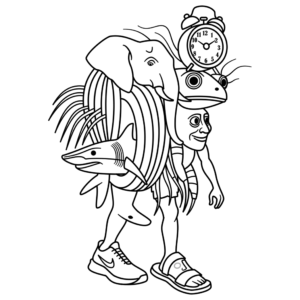 coloriage Italian Brainrot pour enfants a imprimer