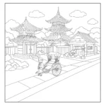 coloriage Japon pour enfant de 6 ans