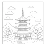 coloriage Japon et découpage à imprimer