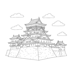 coloriage Japon a imprimer pour enfant de 4 ans