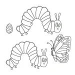 coloriage La Chenille Gourmande pour enfants a imprimer