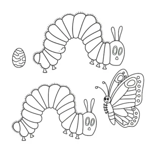 coloriage La Chenille Gourmande pour enfants a imprimer