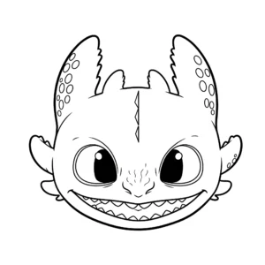 coloriage La tête de Krokmou pour enfant de à imprimer