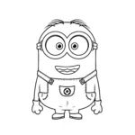 coloriage Minion Joyeux à imprimer pdf gratuit