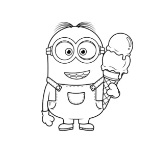 coloriage Minion et Glace a imprimer gratuit