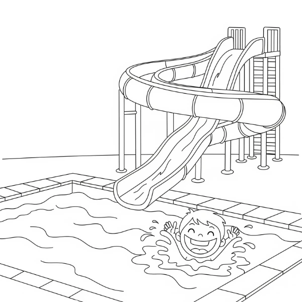 Tranh tô màu Piscine