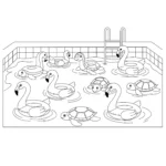 coloriage Piscine à imprimer gratuit