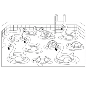 coloriage Piscine à imprimer gratuit
