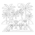 coloriage Piscine à imprimer pour enfant de 4 ans