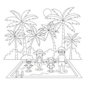 coloriage Piscine à imprimer pour enfant de 4 ans