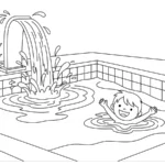 coloriage Piscine pour primaire