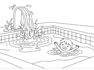 coloriage Piscine pour primaire