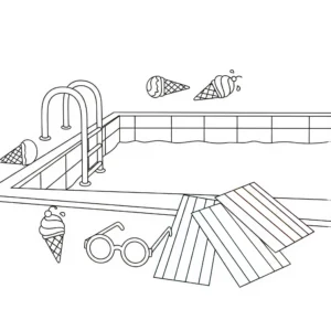 coloriage Piscine pour enfants a imprimer gratuit