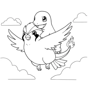 coloriage Salameche et decoupage