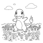 coloriage Salameche pour enfant de 6 ans