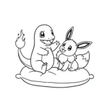 coloriage Salameche à imprimer kawaii