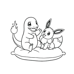 coloriage Salameche à imprimer kawaii