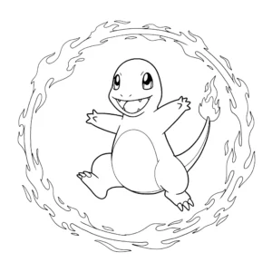 coloriage Salameche educatif pour enfant