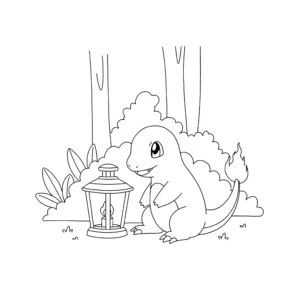 coloriage Salameche pour enfant de 4 ans