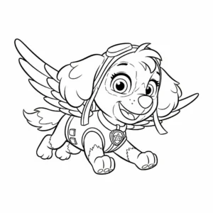 coloriage Skye en train de voler à imprimer