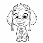 coloriage Skye et son badge Paw Patrol pour enfant de 5 ans