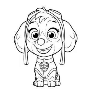 coloriage Skye et son badge Paw Patrol pour enfant de 5 ans