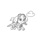 coloriage Skye et un nuage à imprimer pdf gratuit