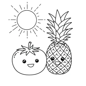coloriage Tomate gratuit à imprimer
