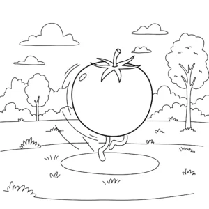 coloriage Tomate à imprimer pour enfant de 4 ans