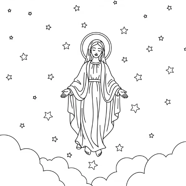Tranh tô màu Assomption de la Vierge Marie