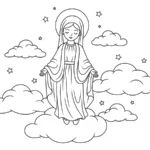 coloriage Assomption à imprimer pour enfant de 3 ans