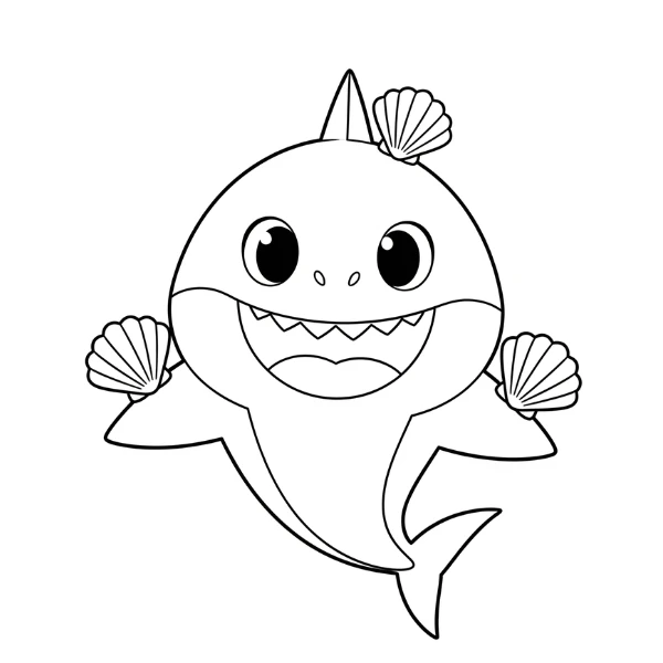 Tranh tô màu Baby Shark
