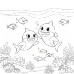 coloriage Baby Shark à imprimer pour enfant de 9 ans