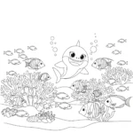 coloriage Baby Shark pour enfant de 5 ans
