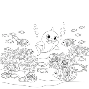 coloriage Baby Shark pour enfant de 5 ans