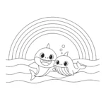 imprimer coloriage Baby Shark gratuit